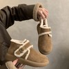 复古厚底磨砂皮棕色加绒博肯鞋毛毛鞋女鞋外穿春夏保暖棉鞋雪地靴新款爆款小红书同款 商品缩略图3