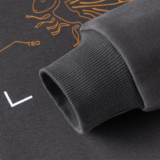 【加绒加厚 桑蚕丝混纺】罗蒙秋冬男装加绒加厚保暖卫衣男士时尚休闲印花卫衣男长袖打底T恤 商品图8