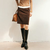 玳莎灯芯绒半身裙2024秋冬新款女韩版简约复古通勤显瘦A字裙短裙  ED34304 商品缩略图0