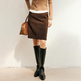 玳莎灯芯绒半身裙2024秋冬新款女韩版简约复古通勤显瘦A字裙短裙  ED34304