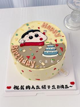 蜡笔小新手绘蛋糕-低糖处理无添加