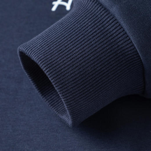 【加绒加厚 蚕丝混纺】罗蒙秋冬加绒卫衣男士时尚休闲潮流印花个性卫衣套头T恤男 商品图7