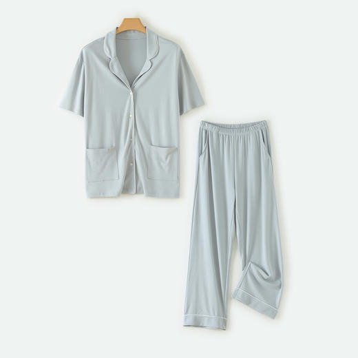 weyo秋冬家居服男款宽松舒感棉西服领开衫套装52701 商品图3