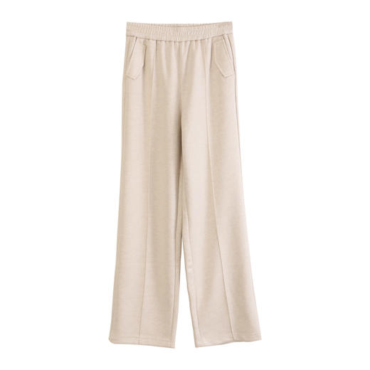 玳莎松紧腰头针织直筒裤女秋冬新款保暖舒适宽松纯色休闲裤  ED36305 商品图4