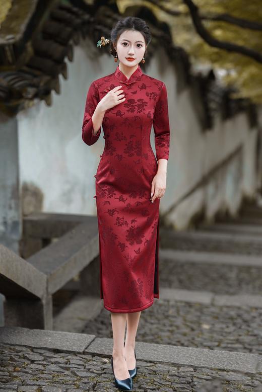 优雅收腰，减龄旗袍连衣裙GSJ3512 商品图3