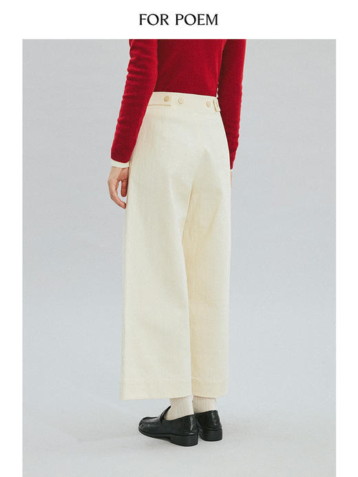 ForPoem 现货 24/FW原创设计砂洗工艺休闲宽松九分直筒裤 商品图3