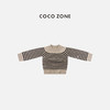 COCO ZONE 100绵羊毛条纹V领针织衫套头上衣CC1C2299 商品缩略图0