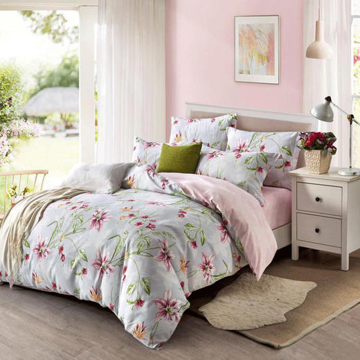 多喜爱 纯涤磨绒套件四件套罗兰香恋203x229cm 商品图1