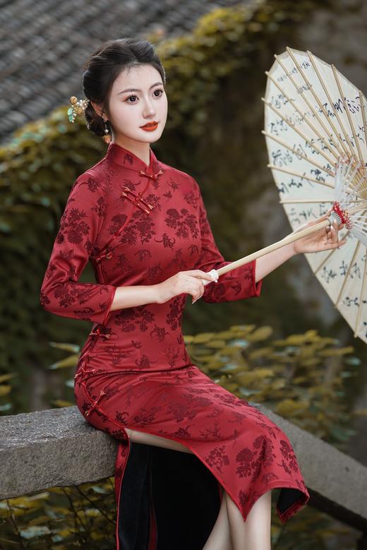 优雅收腰，减龄旗袍连衣裙GSJ3512 商品图4