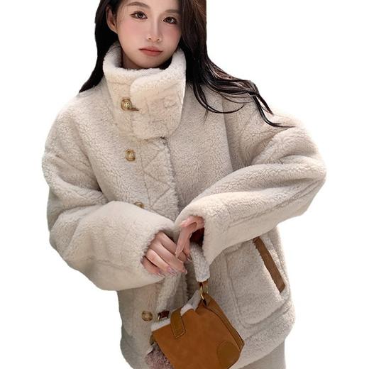 SUY15632024杭产冬季韩版加厚保暖两面穿羊羔毛外套女宽松皮毛一体上衣潮 商品图4