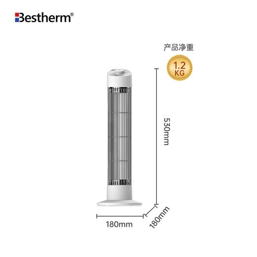 百斯腾（Bestherm） 碳纤维速热远红外节能立式小太阳取暖器家用电取暖器 S6 商品图1