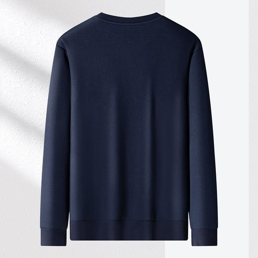 【加绒加厚 蚕丝混纺】罗蒙秋冬加绒保暖卫衣男士时尚印花字母卫衣男套头T恤 商品图1