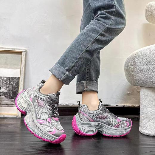 巴黎老爹鞋女2024春秋新款时尚百搭厚底增高透气轻便休闲运动鞋潮新款爆款小红书同款 商品图1