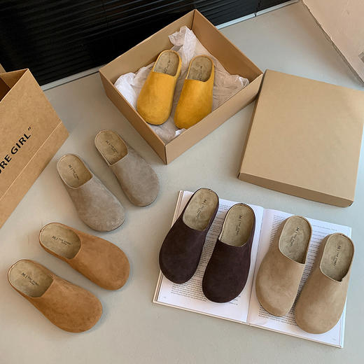真皮包头博肯半拖鞋女外穿2024夏新款复古森系百搭透气厚底懒人鞋新款爆款小红书同款 商品图2