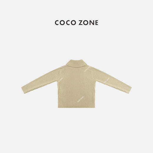 COCO ZONE 秋冬竖条翻领针织衫简约百搭上衣CC1D2423 商品图1