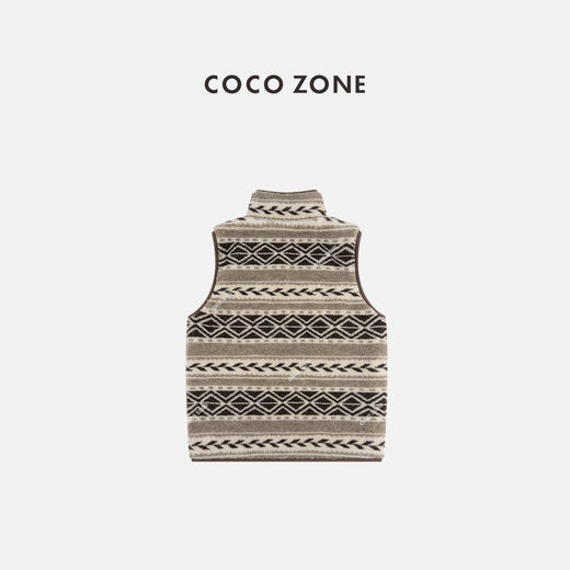 COCO ZONE 秋冬立领拉链马夹拼色简约无袖上衣CC1D2426 商品图2