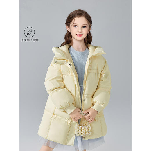 笛莎Deesha 童装女童羽绒服2024冬季新款时尚连帽羽绒服 商品图0