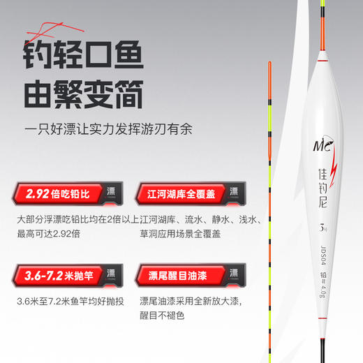 佳钓尼小碎目浮漂 高灵敏 醒目自重轻高吃铅比目数间距小 商品图3