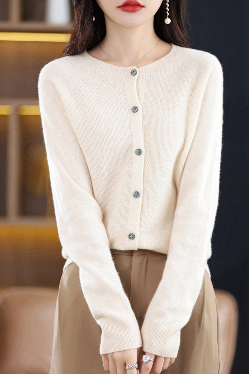 圆领网面开衫-1_01