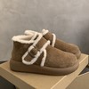复古厚底磨砂皮棕色加绒博肯鞋毛毛鞋女鞋外穿春夏保暖棉鞋雪地靴新款爆款小红书同款 商品缩略图1