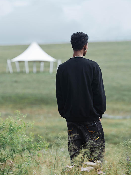 STA2024秋冬款经典基础牛仔贴布刺绣圆领卫衣 商品图7