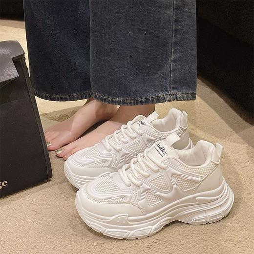 流行老爹鞋女2024新款春夏网面女鞋子爆款增高厚底休闲小白运动鞋新款爆款小红书同款 商品图2