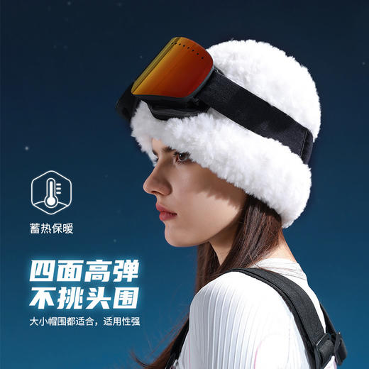 「温暖包裹！细密加厚」新款毛绒帽子 女冬季大头围显脸小加厚滑雪帽保暖护耳兔毛帽子配饰 商品图1