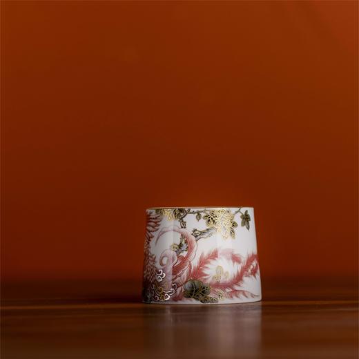 一儒堂釉里红墨彩描金朱雀品茗杯 商品图1