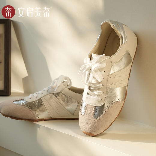 ARCHCONTACT安启美奈时尚百搭真皮软底德训鞋52980 商品图4