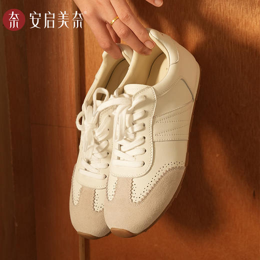 ARCHCONTACT安启美奈时尚百搭真皮软底德训鞋52980 商品图3