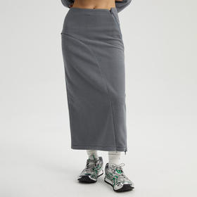 oneup弧线摇粒绒半身裙