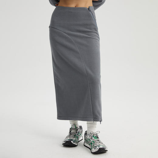 oneup弧线摇粒绒半身裙 商品图0