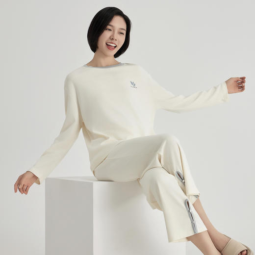 weyo秋冬家居服女舒感棉撞色包扣长袖套服50716 商品图1