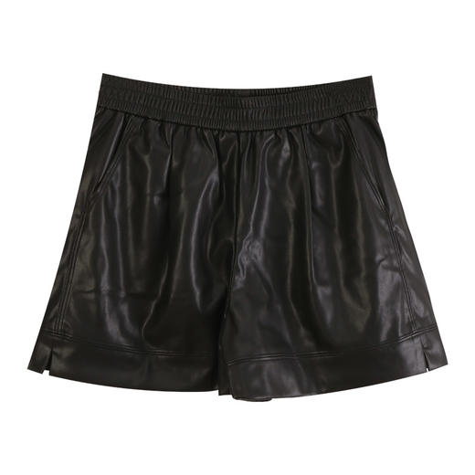 玳莎高腰A仿皮短裤2024冬季新款女装质感时尚肌理感松紧腰休闲裤  ED36101 商品图4