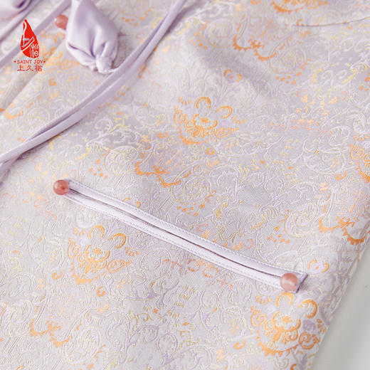 SAINTJOY/上久楷 女式宋锦马甲 中式上衣 中国风 复古 卷草蝴蝶纹锦 CY1044207016 商品图4