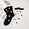 【59元3双】【1双装】女丨碎花圆点时尚女袜中长筒黑白袜子四季棉袜女士袜子棉袜【2412518】 商品缩略图2