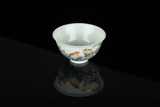 一儒堂青花加彩知更鸟敞口杯 商品图1