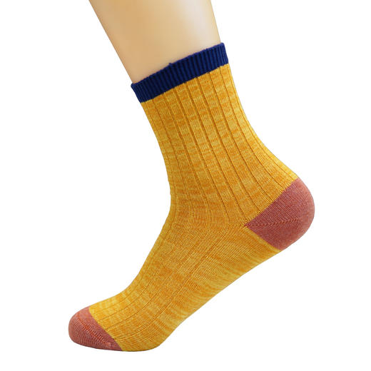 女【6双6折 2双装】丨四季袜子女舒适双针中筒袜棉袜子透气吸汗拼色女袜【2422215】 商品图4