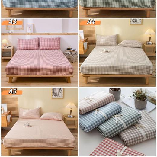 「高颜值！5色可选」日式水洗棉麻床笠 简约床笠床罩简约风床笠四季款床上用品 商品图1