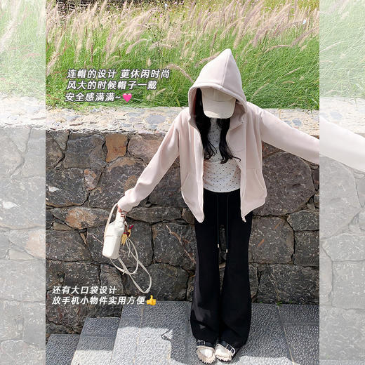 <曾小咸推荐>百搭3色小熊绒保暖宽松连帽外套 商品图1