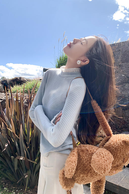 【110元任选2件】现货！ 2色蕾丝边T恤打底衫 商品图5