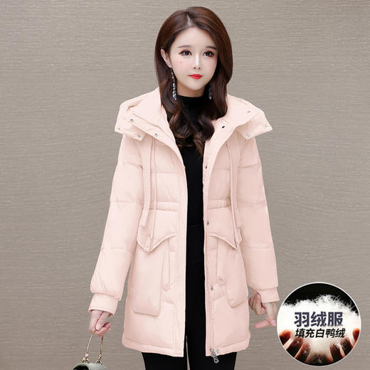 连帽宽松休闲羽绒服，加厚白鸭绒保暖外套QYM-JJ-XDH24833-Y 商品图1