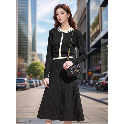 奢姿2024年秋季新款大码女装针织拼接套装胖妹妹温柔休闲风两件套9843991778 商品图1