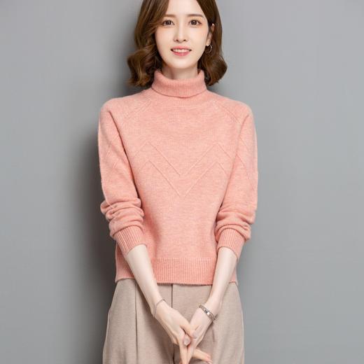 CC-tbrk-c102短款高领毛衣针织衫女套头2024新款百搭高腰长袖秋冬小款打底上衣 商品图2