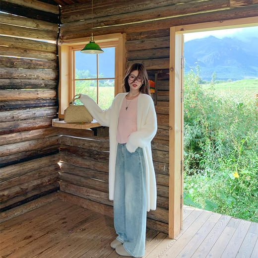 <曾小咸推荐>宽松慵懒风2色长款毛衣开衫 商品图3