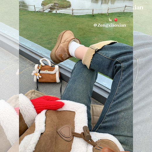 <曾小咸推荐>高腰复古微喇加绒牛仔裤 商品图1