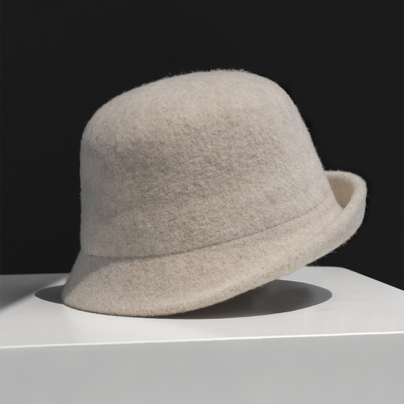 【林栖好物】时尚百搭羊毛渔夫帽翘边文艺盆帽女秋冬保暖帽子新款
