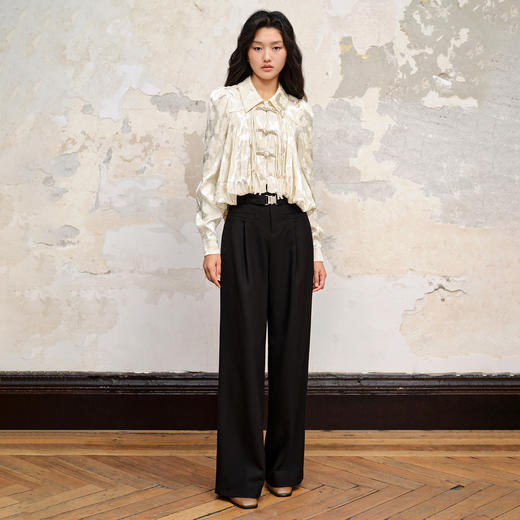 极简垂坠感西装裤*基础裤通勤阔腿西裤 商品图0