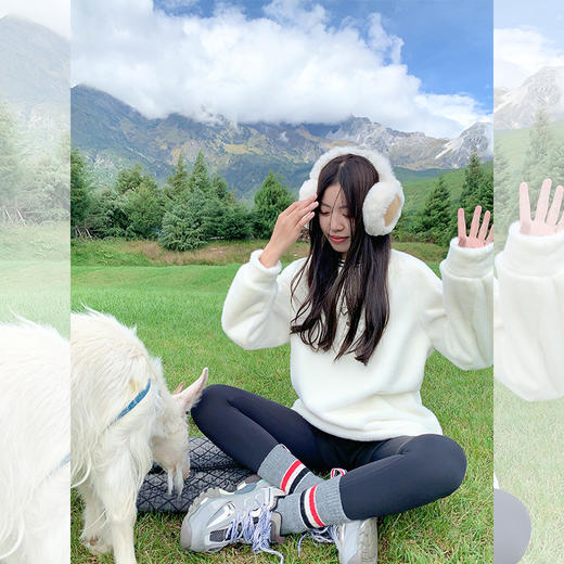 <曾小咸推荐>宽松慵懒风毛毛字母卫衣 商品图4