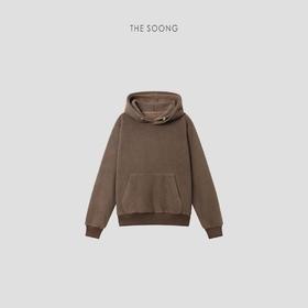 THESOONG  “奥粒绒”*复古短款柔软棕色连帽卫衣HBWCWY8060